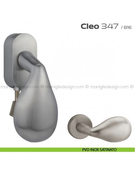 Maniglia per finestra martellina DK con chiave 347 Cleo Reguitti PVD inox satinato