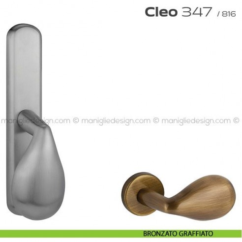 Maniglia per finestra cremonese 347 Cleo Reguitti bronzato graffiato
