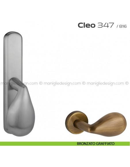 Maniglia per finestra cremonese 347 Cleo Reguitti bronzato graffiato