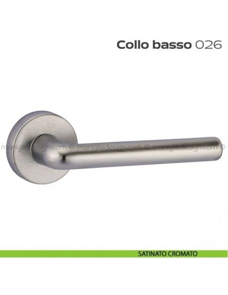 Maniglia per porta 26 Collo Basso Reguitti satinato cromato