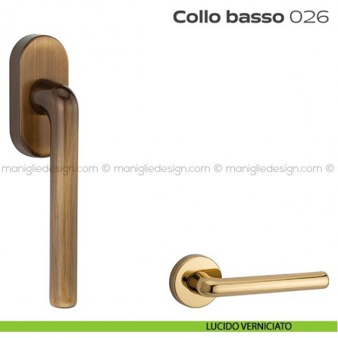 Maniglia per finestra martellina 26 Collo Basso Reguitti lucido verniciato
