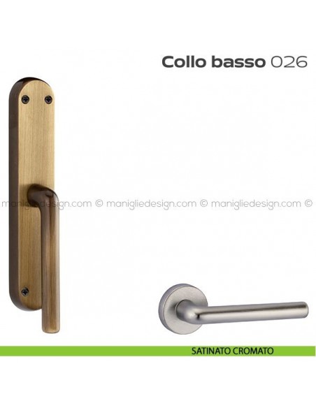 Maniglia per finestra cremonese 026 Collo Basso Reguitti satinato cromato