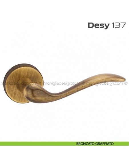 Maniglia per porta 137 Desy Reguitti bronzato graffiato