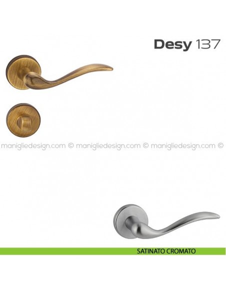 Maniglia per porta con nottolino 137 Desy Reguitti satinato cromato