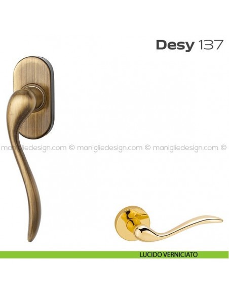 Maniglia martellina DK per finestra 137 Desy Reguitti lucido verniciato
