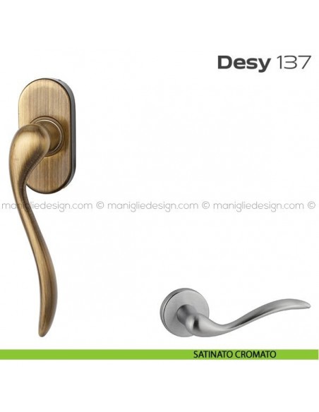 Maniglia martellina DK per finestra 137 Desy Reguitti satinato cromato