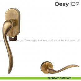 Maniglia per finestra DK con pulsante su placca 137 Desy Reguitti 2