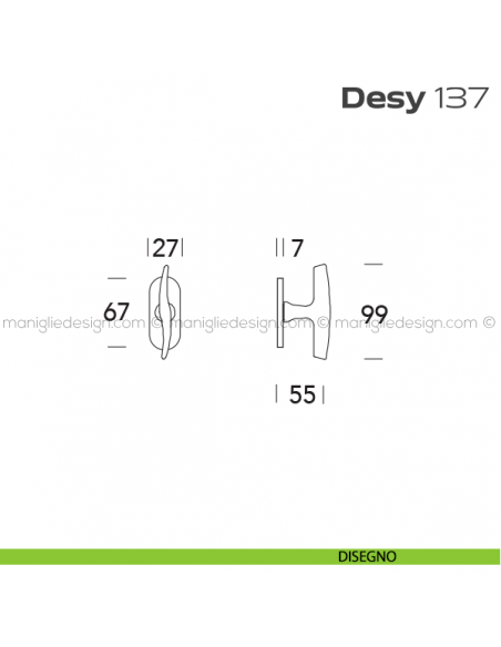 Maniglia per finestra martellina 347 Desy Reguitti disegno