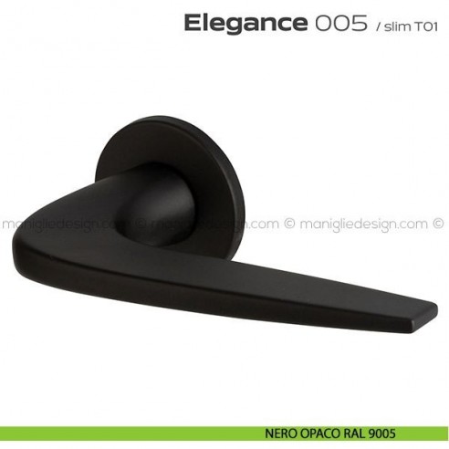 Maniglia per porta 005 Elegance Reguitti nero opaco RAL 9005