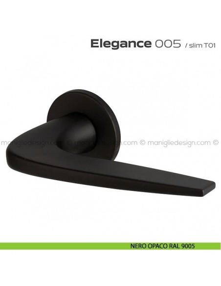 Maniglia per porta 005 Elegance Reguitti nero opaco RAL 9005