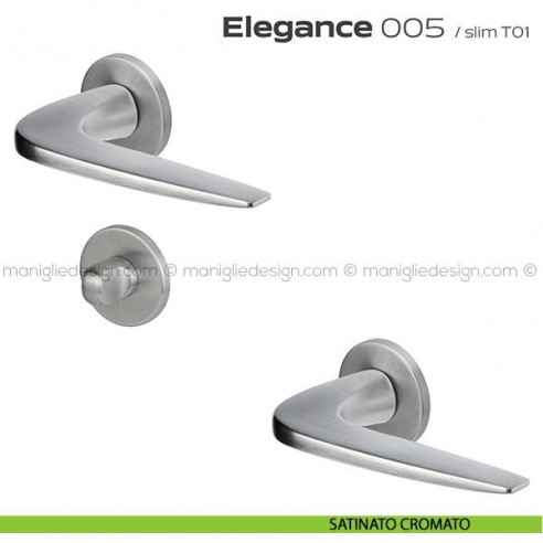 Maniglia per porta con nottolino 005 Elegance Reguitti satinato cromato