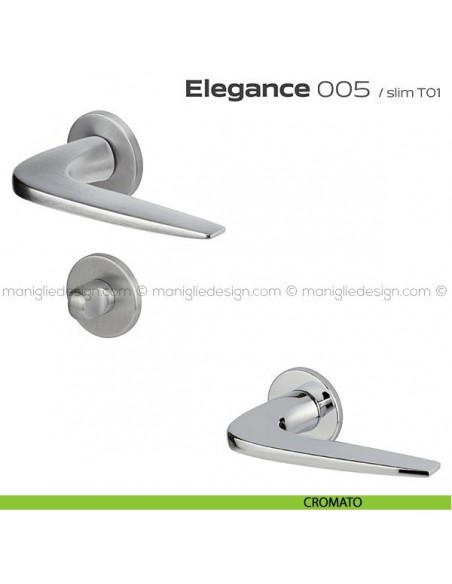 Maniglia per porta con nottolino 005 Elegance Reguitti cromato