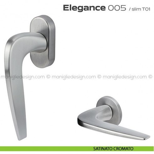 Maniglia per finestra martellina 005 Elegance Reguitti satinato cromato