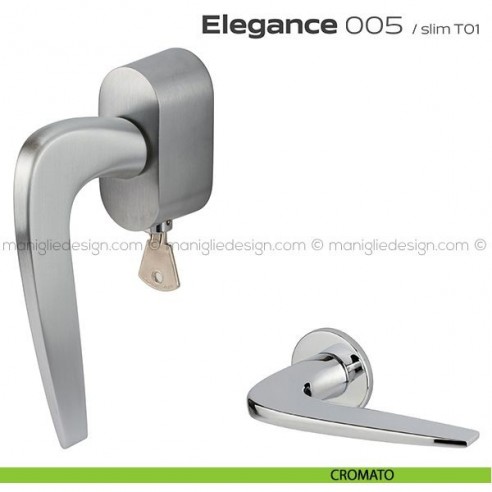 Maniglia per finestra martellina DK con chiave 005 Elegance Reguitti cromato