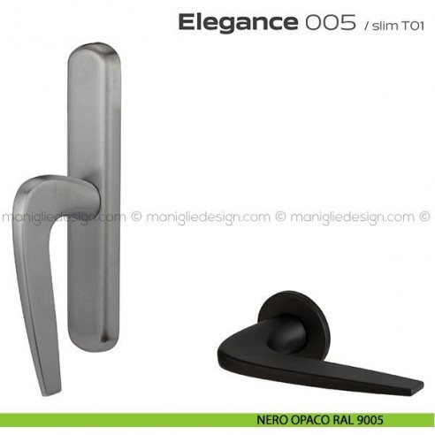Maniglia per finestra cremonese 005 Elegance Reguitti nero opaco RAL 9005