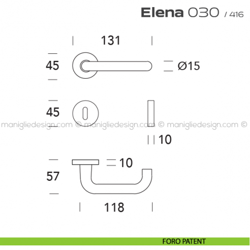 Maniglia per porta 030 Elena Reguitti foro patent