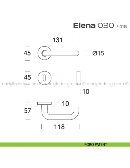 Maniglia per porta 030 Elena Reguitti foro patent