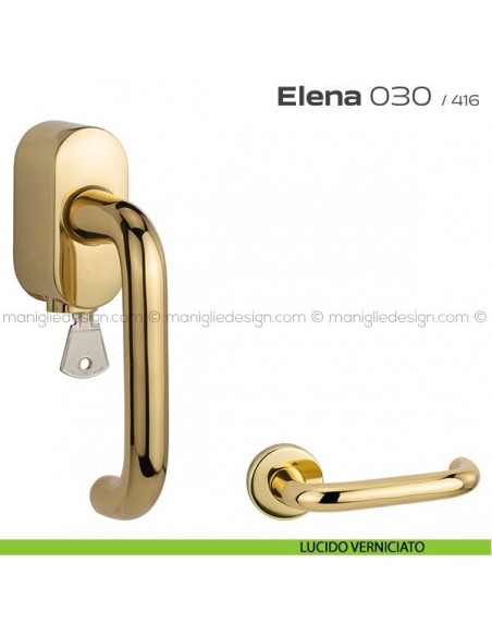 Maniglia per finestra martellina DK con chiave 030 Elena Reguitti lucido verniciato