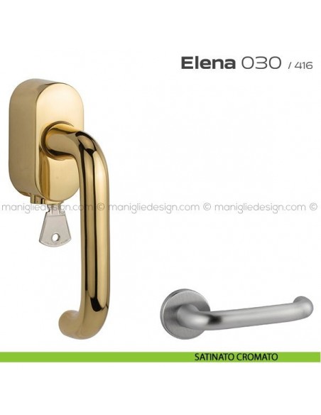 Maniglia per finestra martellina DK con chiave 030 Elena Reguitti satinato cromato