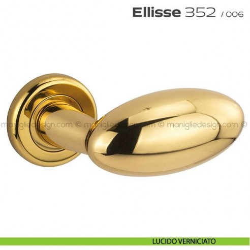 Maniglia per porta 352 Ellisse Reguitti con rosetta ad avvitare lucido verniciato
