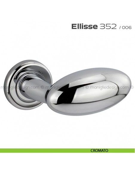 Maniglia per porta 352 Ellisse Reguitti con rosetta ad avvitare cromato