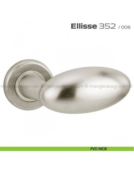 Maniglia per porta 352 Ellisse Reguitti con rosetta ad avvitare PVD inox satinato