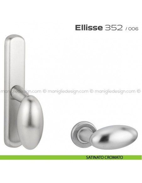 Maniglia per finestra cremonese 352 Ellisse Reguitti satinato cromato