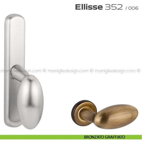 Maniglia per finestra cremonese 352 Ellisse Reguitti bronzato graffiato
