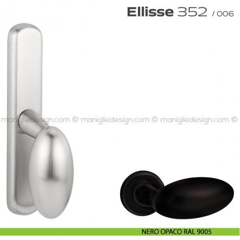 Maniglia per finestra cremonese 352 Ellisse Reguitti nero opaco RAL 9005