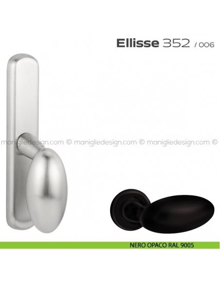 Maniglia per finestra cremonese 352 Ellisse Reguitti nero opaco RAL 9005