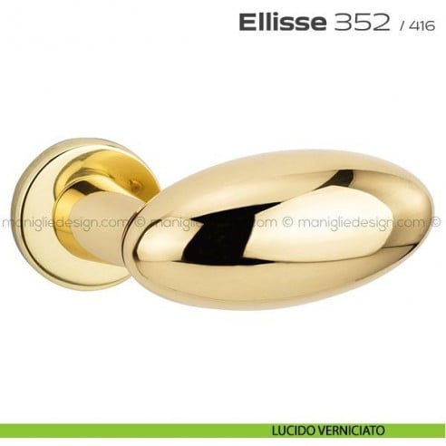 Maniglia per porta 352 Ellisse Reguitti con rosetta a pressione lucido verniciato