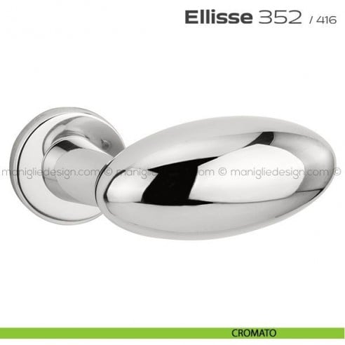Maniglia per porta 352 Ellisse Reguitti con rosetta a pressione cromato
