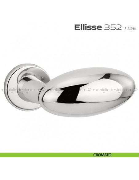 Maniglia per porta 352 Ellisse Reguitti con rosetta a pressione cromato