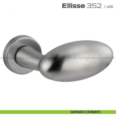 Maniglia per porta 352 Ellisse Reguitti con rosetta a pressione satinato cromato