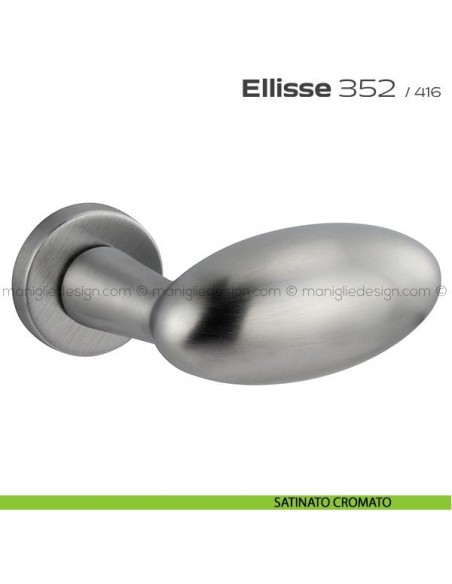 Maniglia per porta 352 Ellisse Reguitti con rosetta a pressione satinato cromato