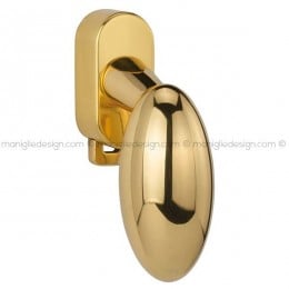 Maniglia per finestra DK con pulsante su placca 352 Ellisse Reguitti