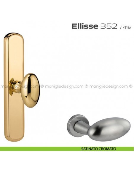 Maniglia cremonese per finestra Ellisse 352 Reguitti satinato cromato