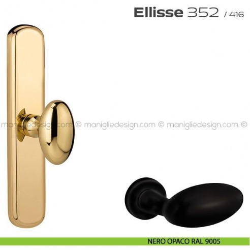 Maniglia cremonese per finestra Ellisse 352 Reguitti nero opaco RAL 9005