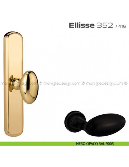 Maniglia cremonese per finestra Ellisse 352 Reguitti nero opaco RAL 9005