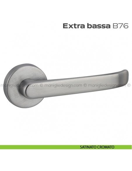 Maniglia ribassata per porta B76 Extra Bassa Reguitti satinato cromato