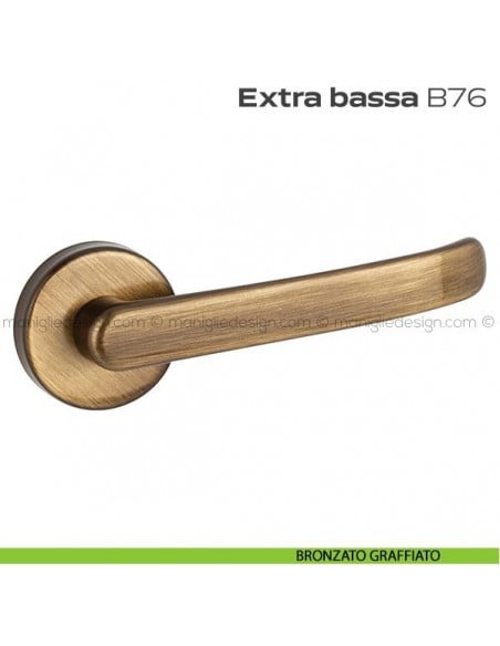 Maniglia ribassata per porta B76 Extra Bassa Reguitti bronzato graffiato
