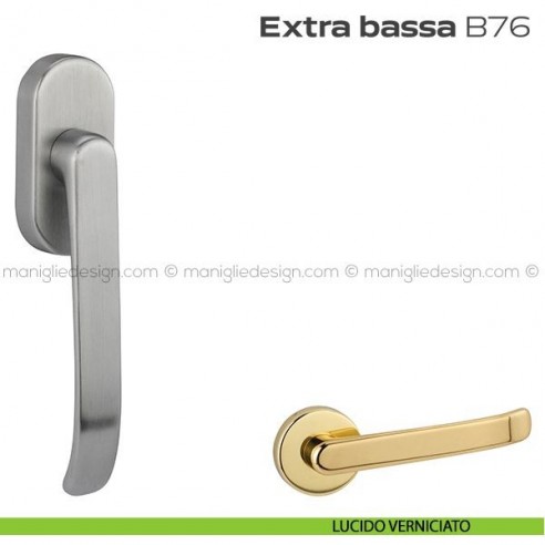 Maniglia DK ribassata per finestra B76 Extra Bassa Reguitti lucido verniciato