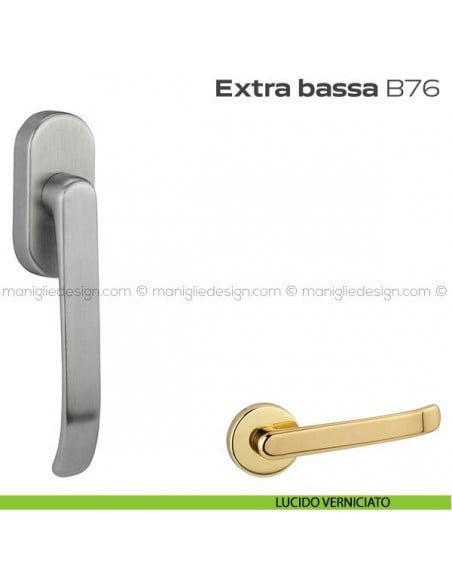 Maniglia DK ribassata per finestra B76 Extra Bassa Reguitti lucido verniciato