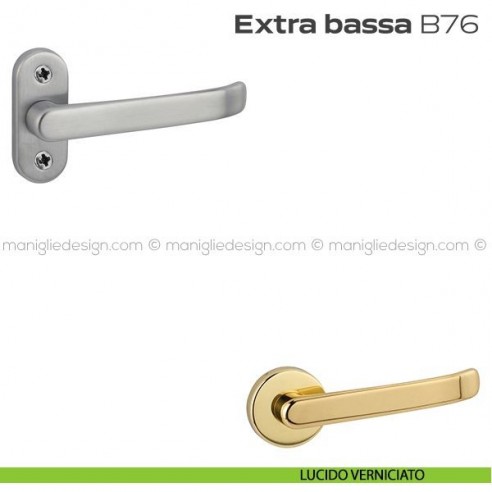 Maniglia per porta B76 Extra Bassa Reguitti con rosetta ovale lucido verniciato