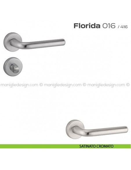 Maniglia per porta con nottolino 016 Florida Reguitti satinato cromato