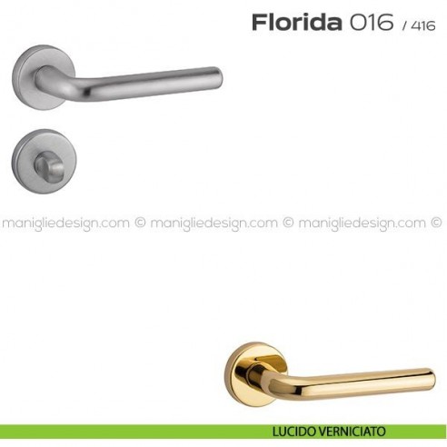 Maniglia per porta con nottolino 016 Florida Reguitti lucido verniciato