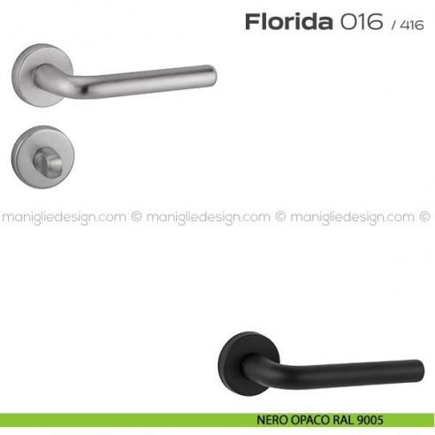 Maniglia per porta con nottolino 016 Florida Reguitti nero opaco RAL 9005