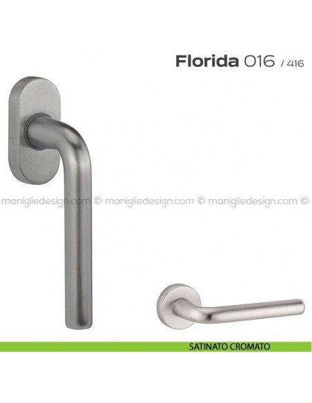 Maniglia per finestra martellina 016 Florida Reguitti satinato cromato