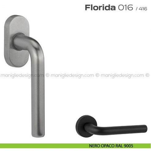 Maniglia per finestra martellina 016 Florida Reguitti nero opaco RAL 9005