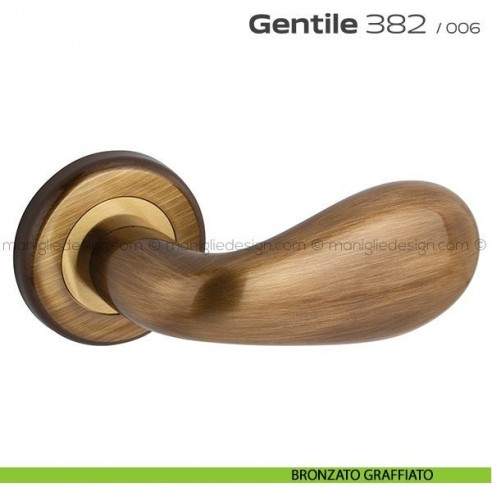 Maniglia per porta 382 Gentile Reguitti bronzo graffiato